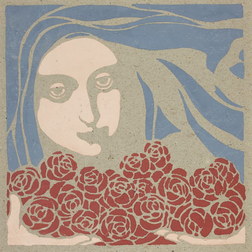 Woman's Head with Roses