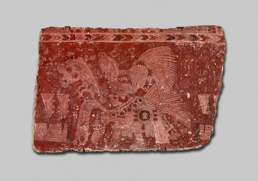 Mural Fragment Depicting a Maguey Bloodletting Ritual