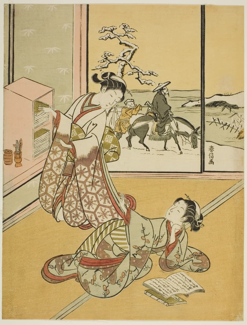 Two Young Women Reading Books