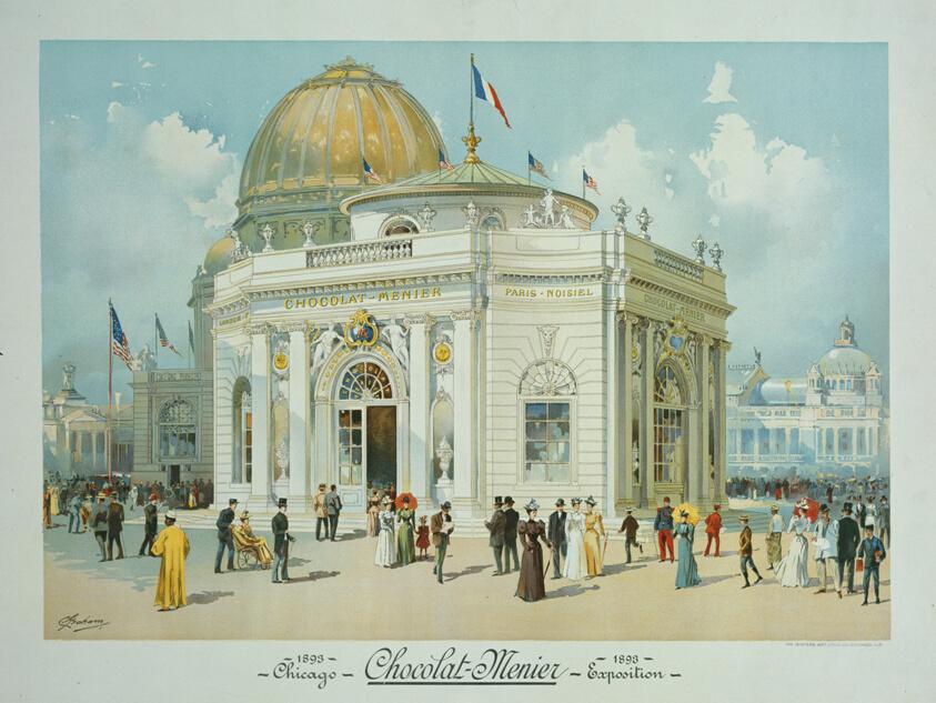 Chocolate-Menier Pavilion, World's Columbian Exposition, Chicago, Illinois, Perspective View