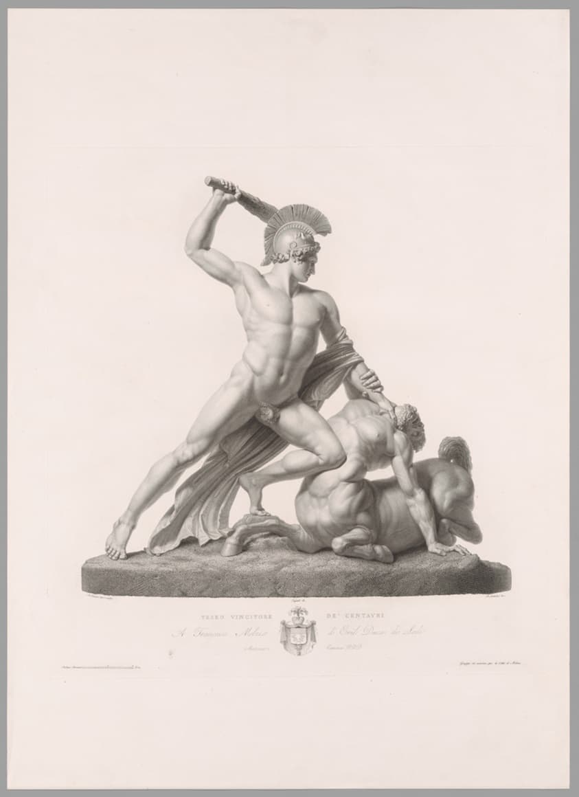 Theseus and Centaur, Front View, from Oeuvre de Canova