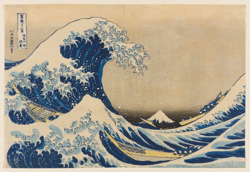 Under the Wave off Kanagawa (Kanagawa oki nami ura), also known as The Great Wave, from the series "Thirty-Six Views of Mount Fuji (Fugaku sanjurokkei)"