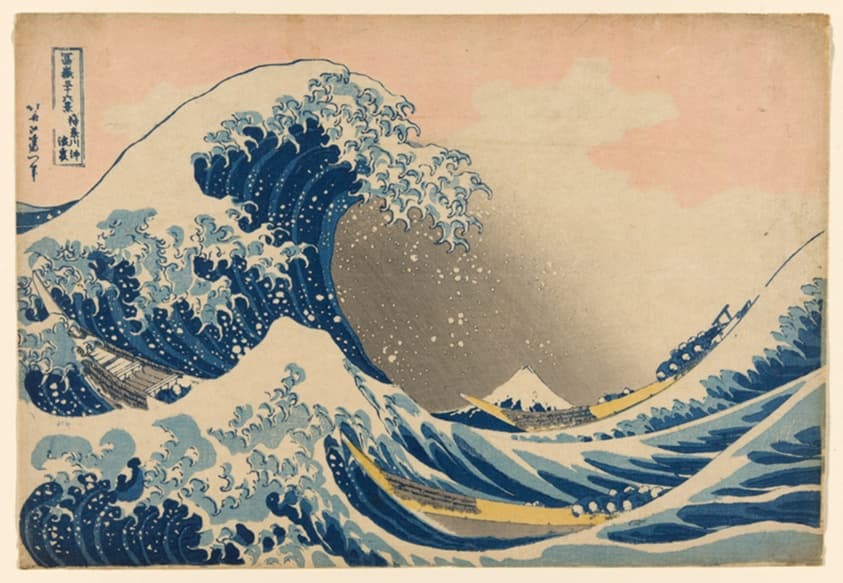 Under the Wave off Kanagawa (Kanagawa oki nami ura), also known as The Great Wave, from the series "Thirty-Six Views of Mount Fuji (Fugaku sanjurokkei)"