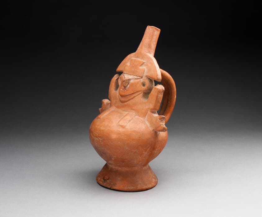 Single Spout Vessel with Molded Abstract Figure