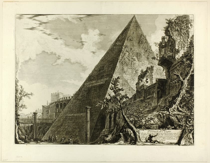 The Pyramid of Gaius Cestius, from Views of Rome