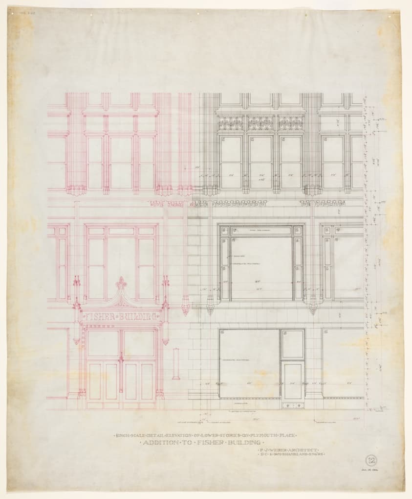 Fisher Building Addition, Chicago, Illinois, Elevation