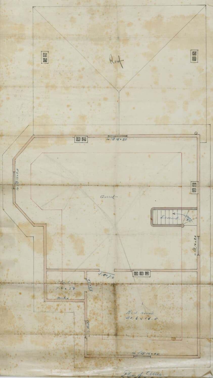 Charles R. Larrabee House, Chicago, Illinois, Attic Plan