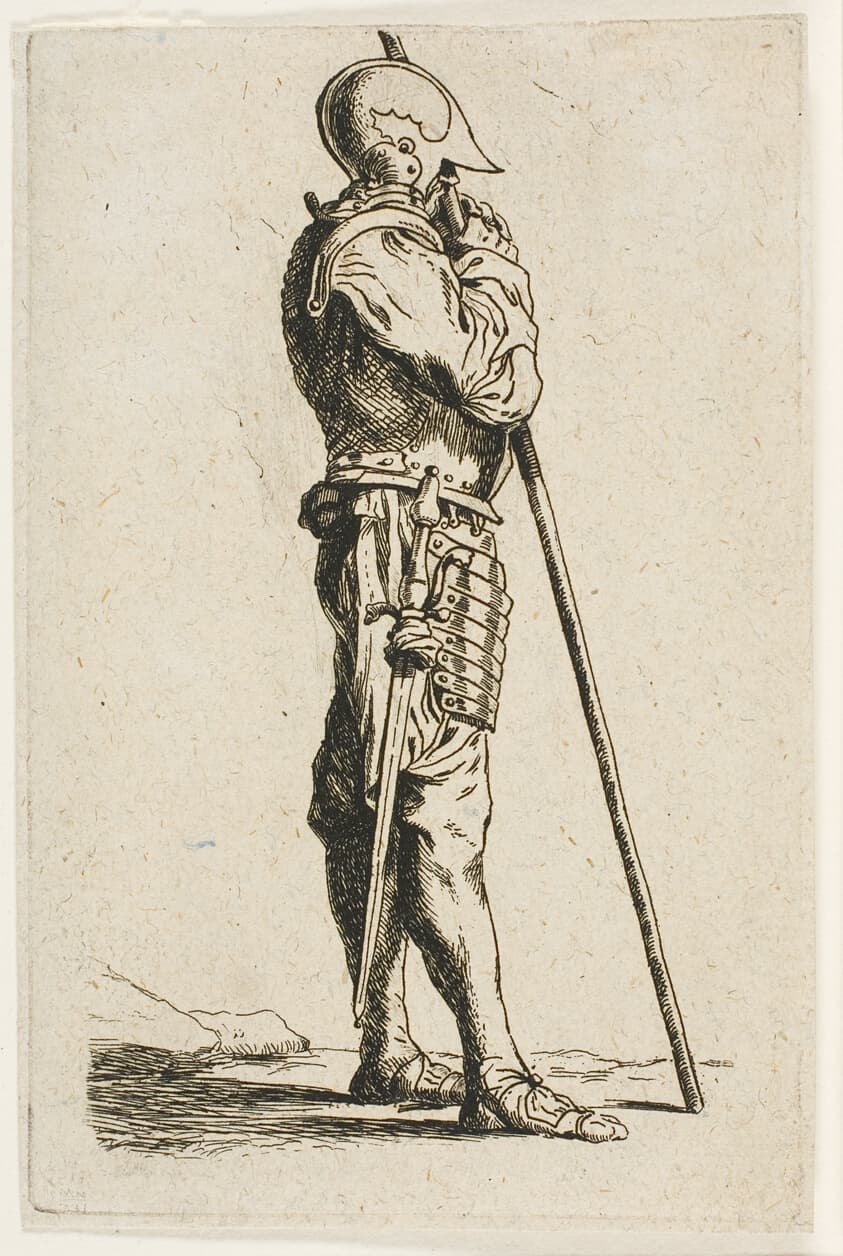 A Soldier Standing, in Profile