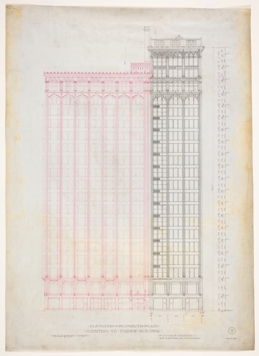 Fisher Building Addition, Chicago, Illinois, Elevation