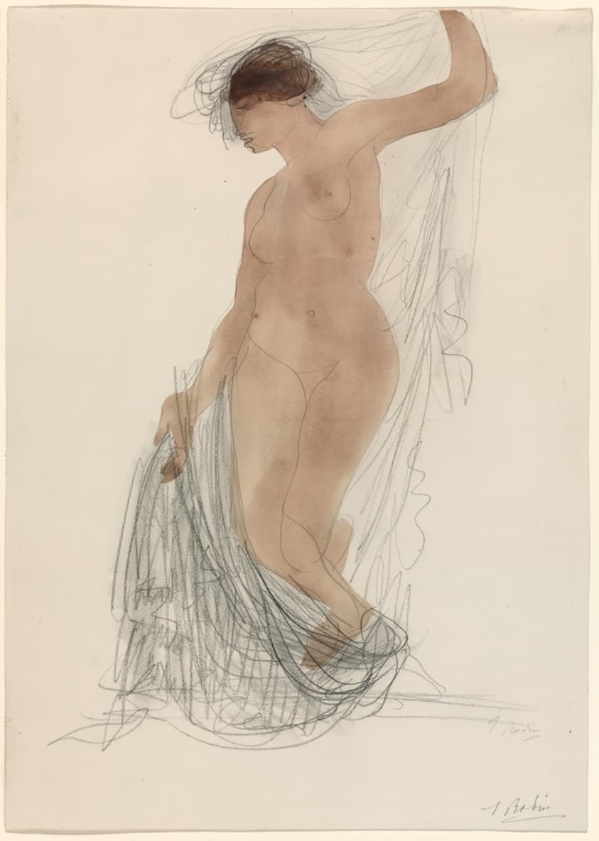 Standing Nude with Draperies