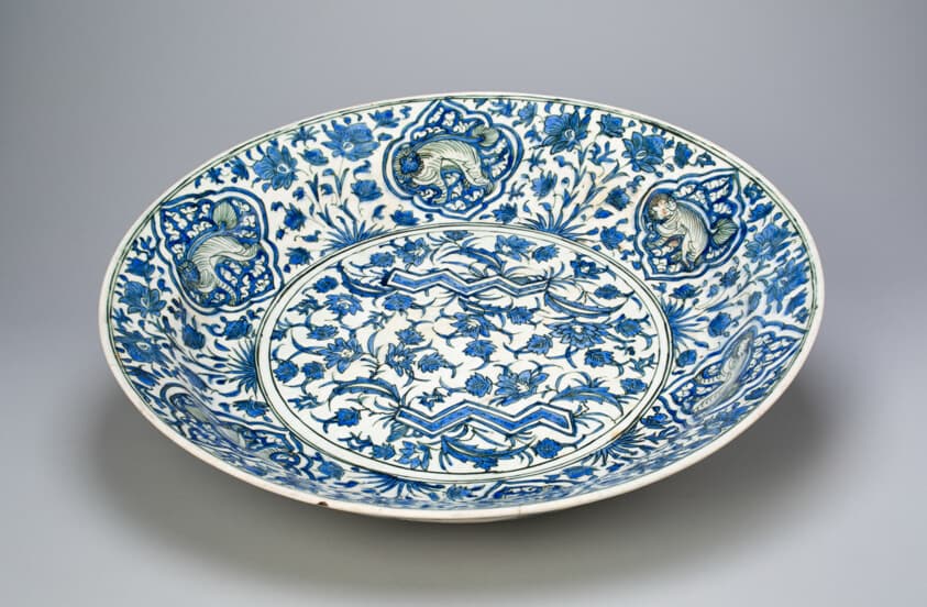 Dish with Floral and Animal Decoration