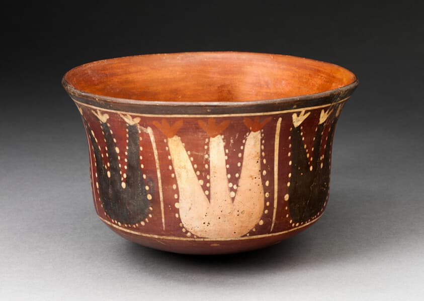 Bowl Depicting Abstract Plants, Probably Cactus