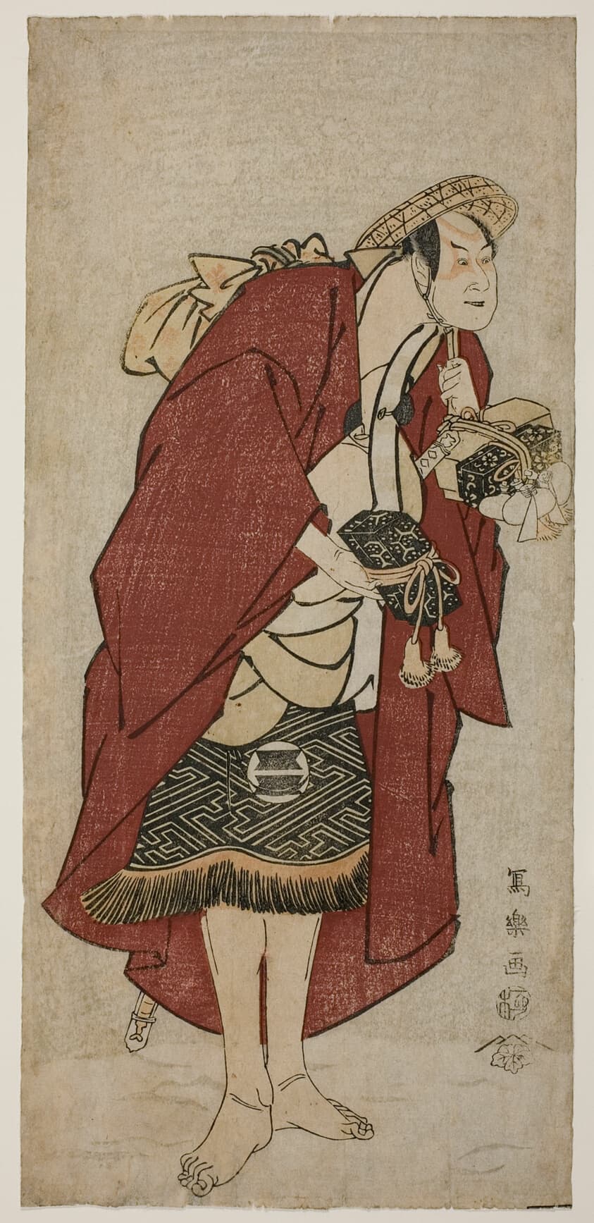 The Actor Sakata Hangoro III as the Groom Abumizuri no Iwazo in Koriyama, Actually Kurisaka Taro Tomonori (SAndai-me Sakata Hangoro no Koriyama no Umakata Abumizuri no Iwazo, jitsuwa Kurisaka Taro Tomonori)