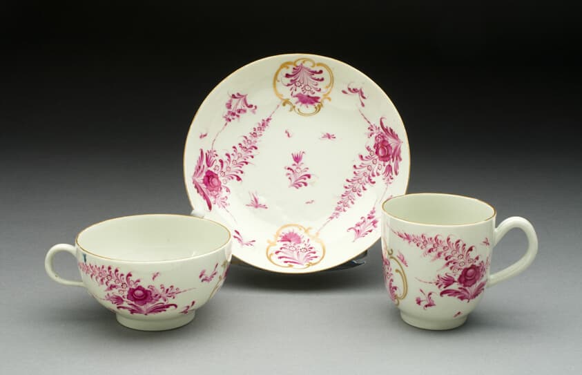 Teacup, Coffee Cup, and Saucer