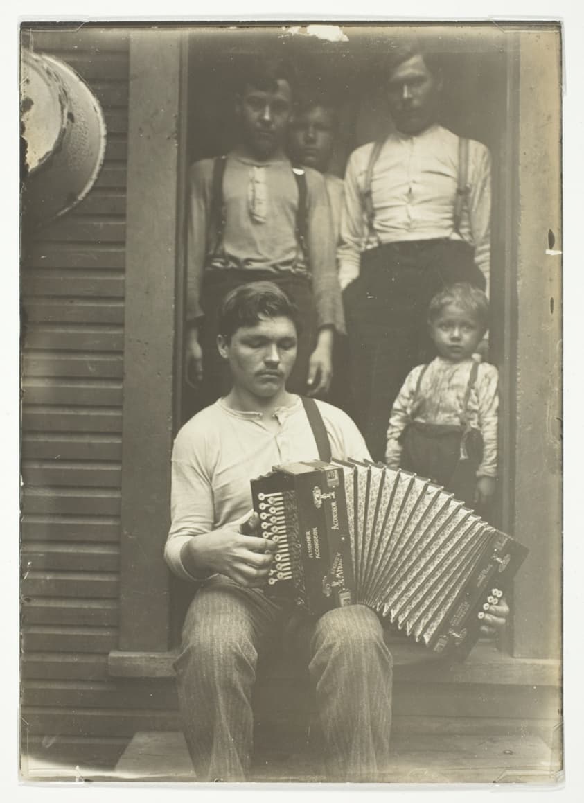 Slovak Steel Worker in the Pittsburgh Region Relaxes after Supper