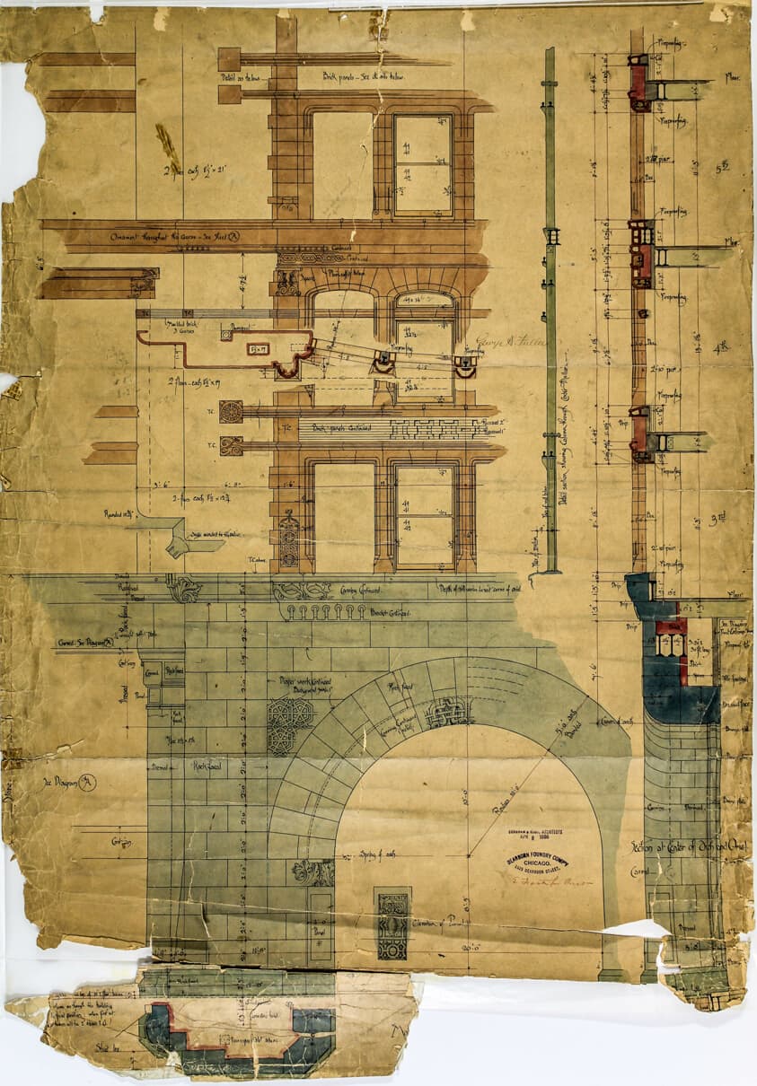 Rookery Building, Chicago, Illinois, Elevation and Section