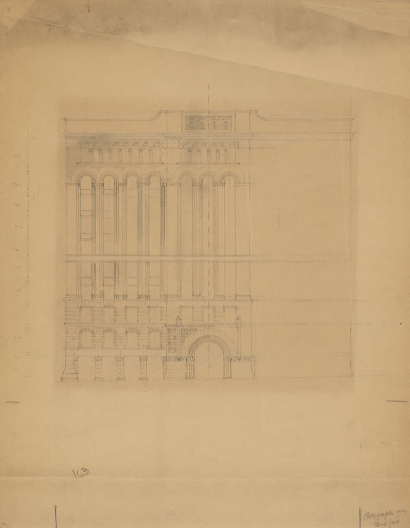 Mills Building, San Francisco, California, Design Sketch